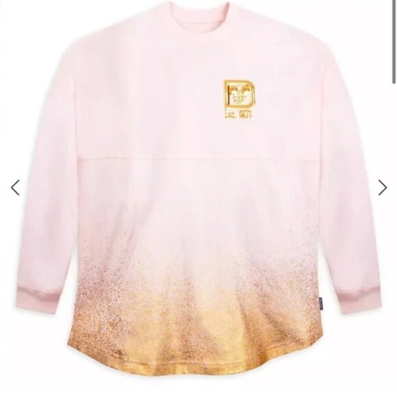 Disney Tops - Walt Disney World Light Pink and Gold Long Sleeve Spirit Jersey